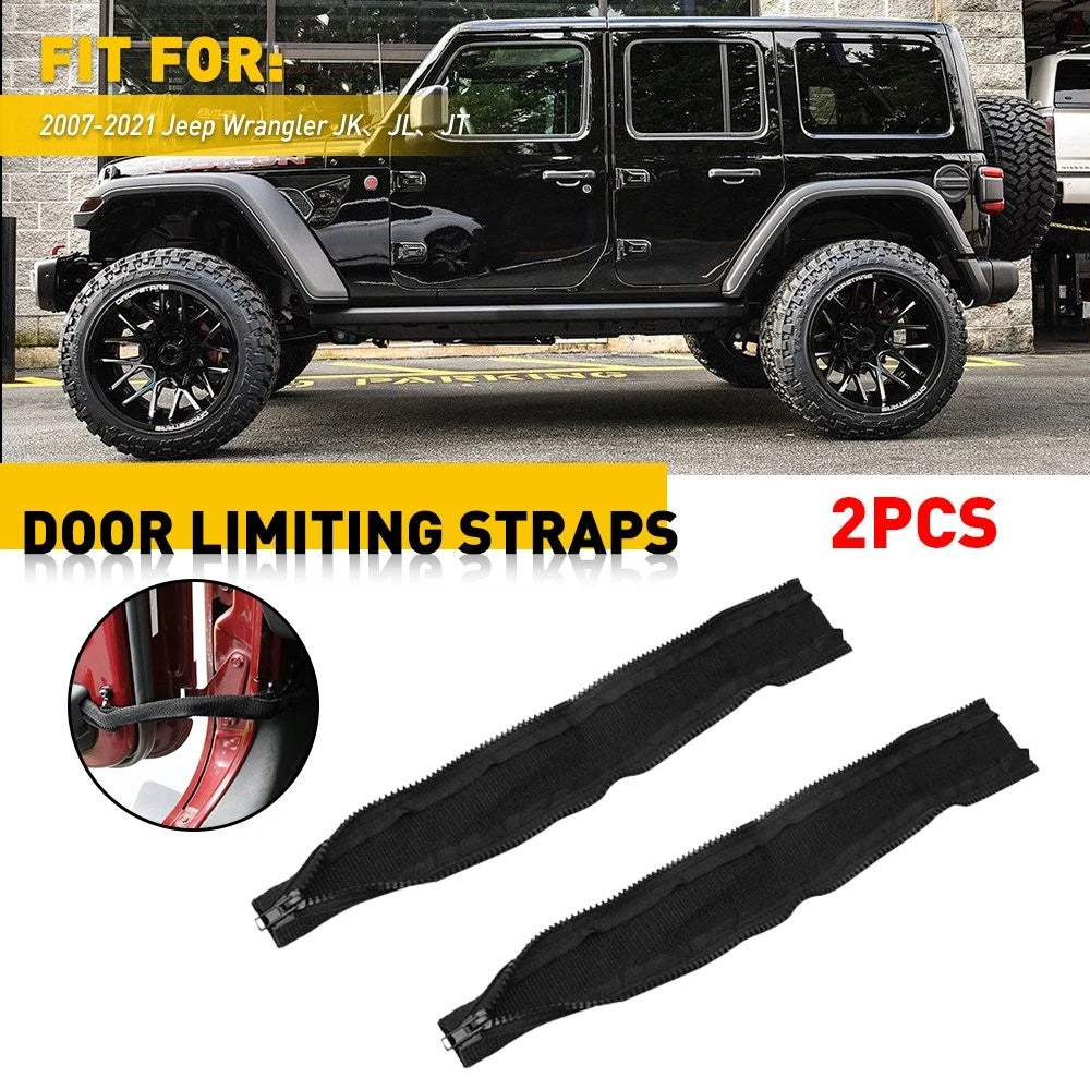 2PCS Heavy Duty Door Limiting Check Strap for Jeep Wrangler JK JL JT (2007–2021)