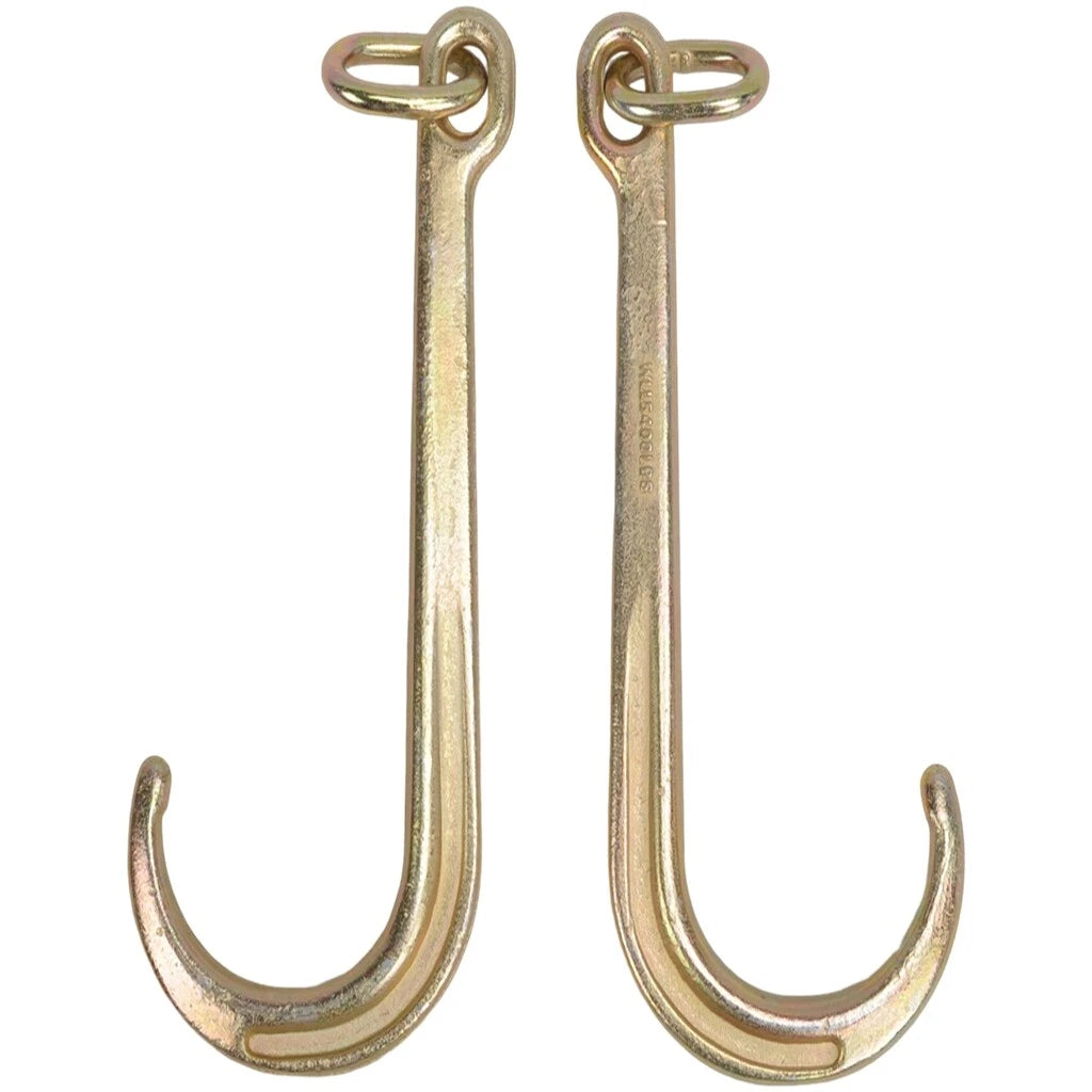 2X 15" J Hook Grade G70 Tow Axle Strap Clevis 5400 LBS for Wrecker Rollback