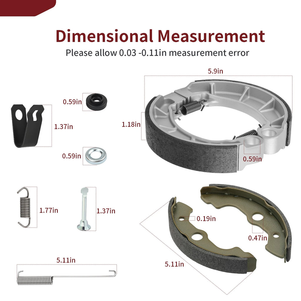Brake Shoes Kit for Honda Rancher 400 TRX400FA/FGA (2004–2007)