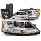 Pair of Chrome Housing Amber Side Headlights for Volkswagen Jetta (2011–2018)