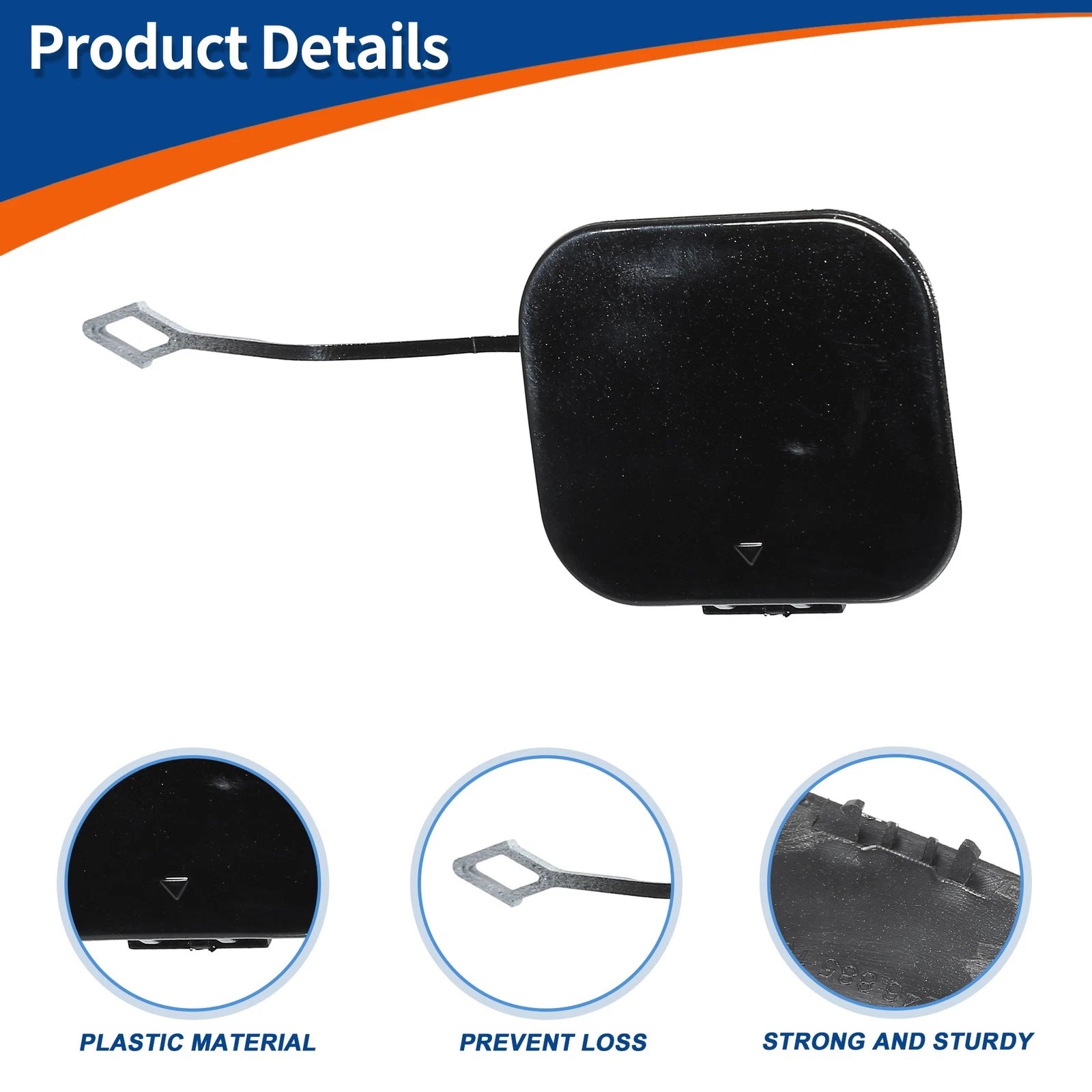 Rear Bumper Tow Hook Cover for Mercedes-Benz B-Class (2012–2019) No.A2468851022 Black