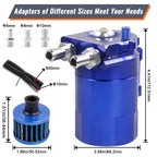 Aluminum Oil Catch Can Kit with Breather Filter for Universal Fit
