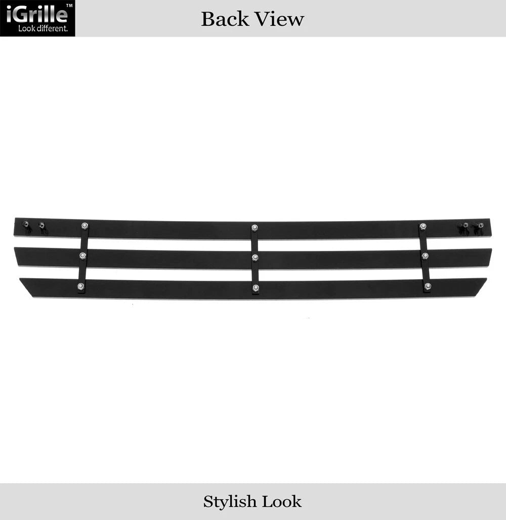 Bumper Grille Insert for GMC Sierra 2500/3500 (2015-2019) Black Wide Rivet