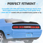 Dodge Challenger Rear Trunk Spoiler Wing Demon Style Matte Black (2008–2017)