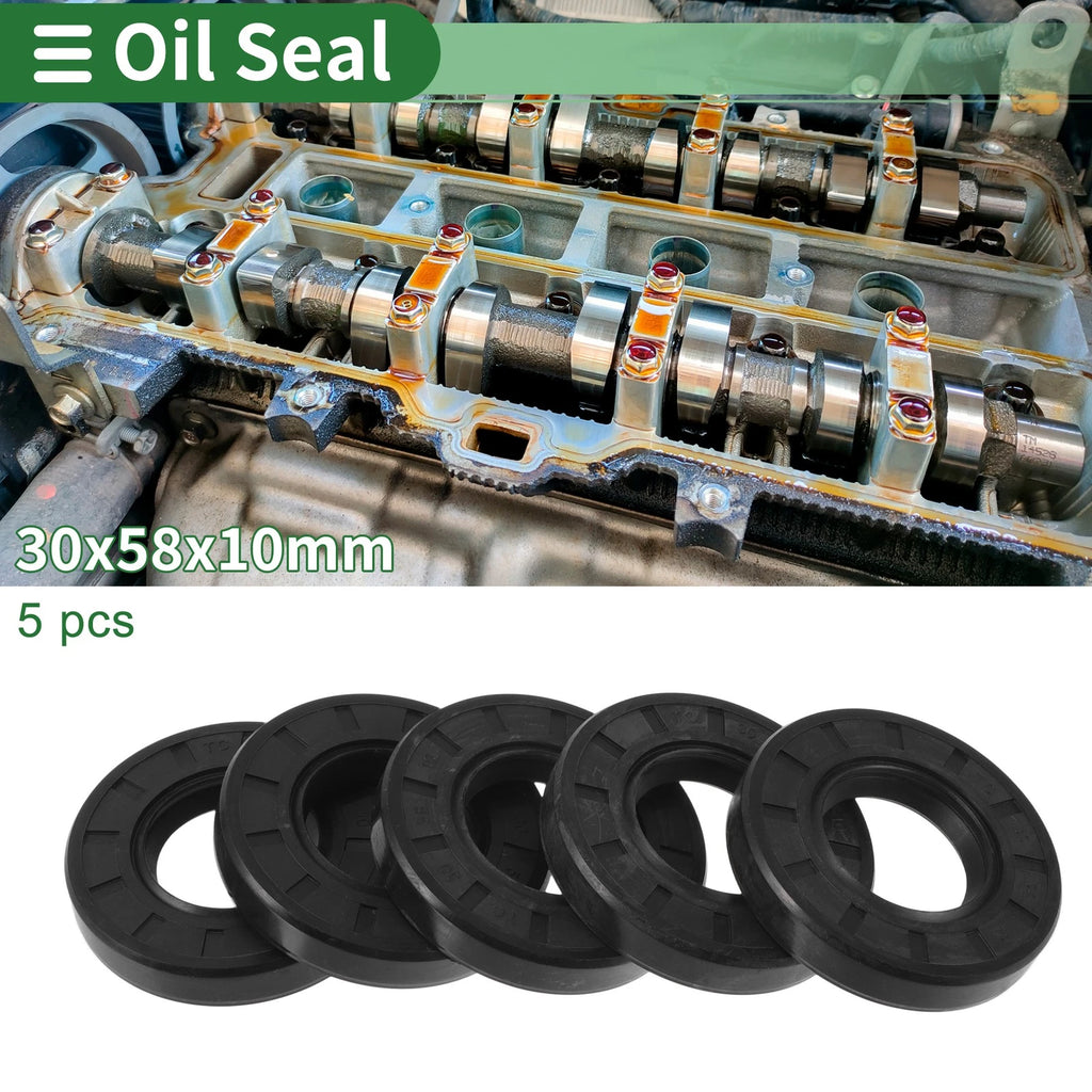 Set of 5 Oil Seal Rotary Shaft Seal NBR Rubber 30x58x10mm