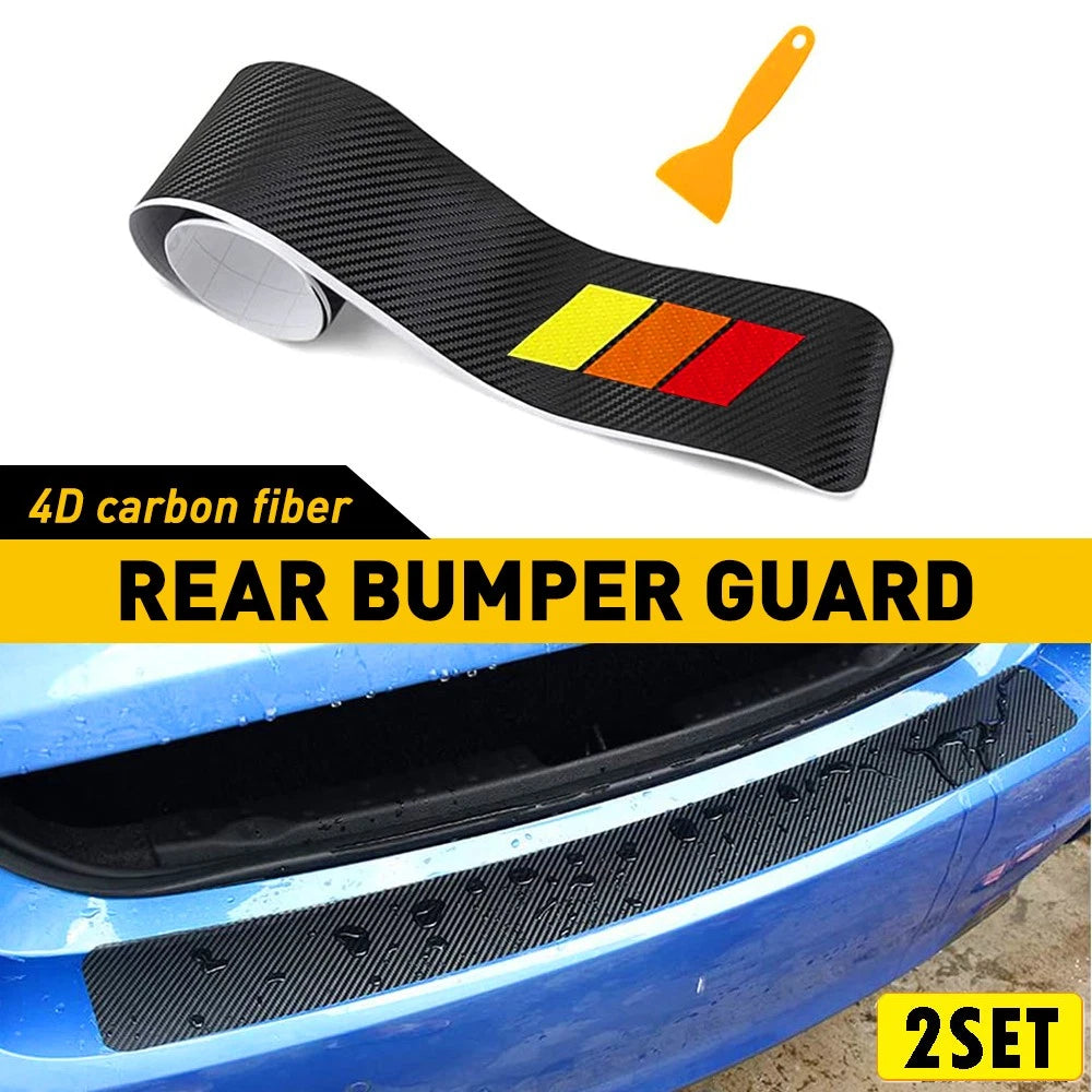 Set of 2 Tricolor Bumper Rear Trim Strips for Universal Vehicles (2010–2023)
