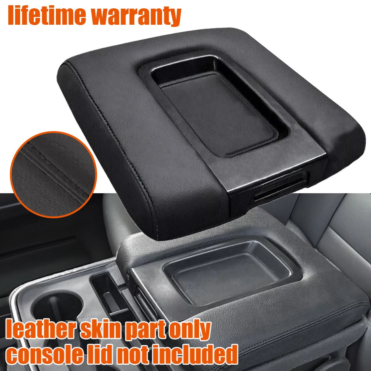 Console Lid Armrest Cover for Chevy Silverado GMC Sierra 1500 2500 3500 (2014–2018)