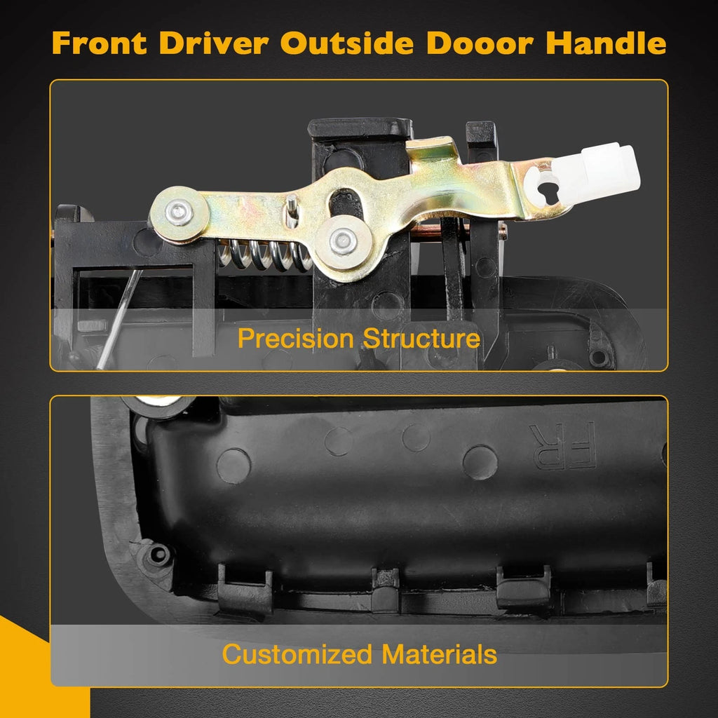 2X Metal Exterior Door Handles w/ Lock Cylinders & Key for Toyota Tacoma (1995–2004)