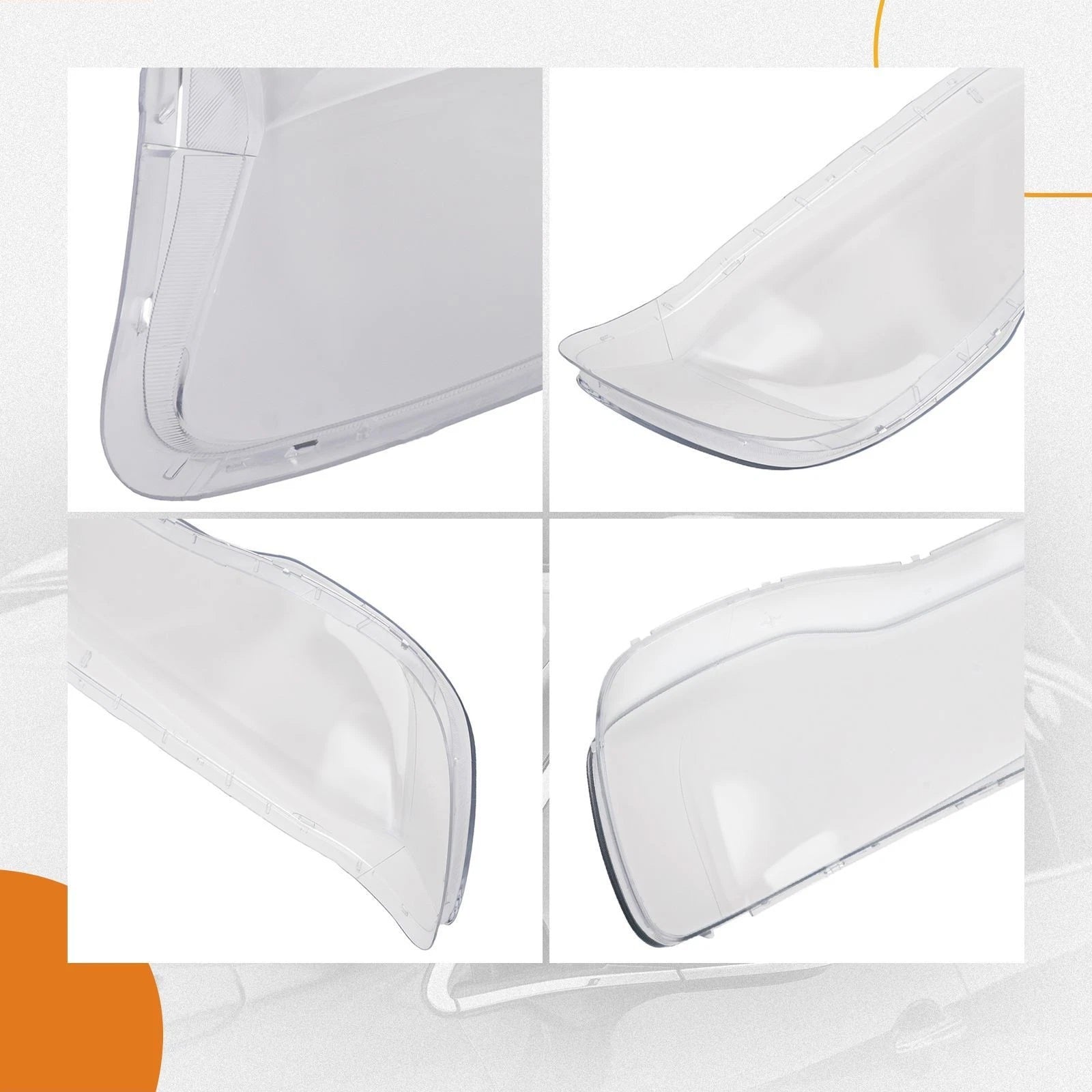 Pair Headlight Lens Cover for Chrysler 300 300C (2011–2020) Left + Right