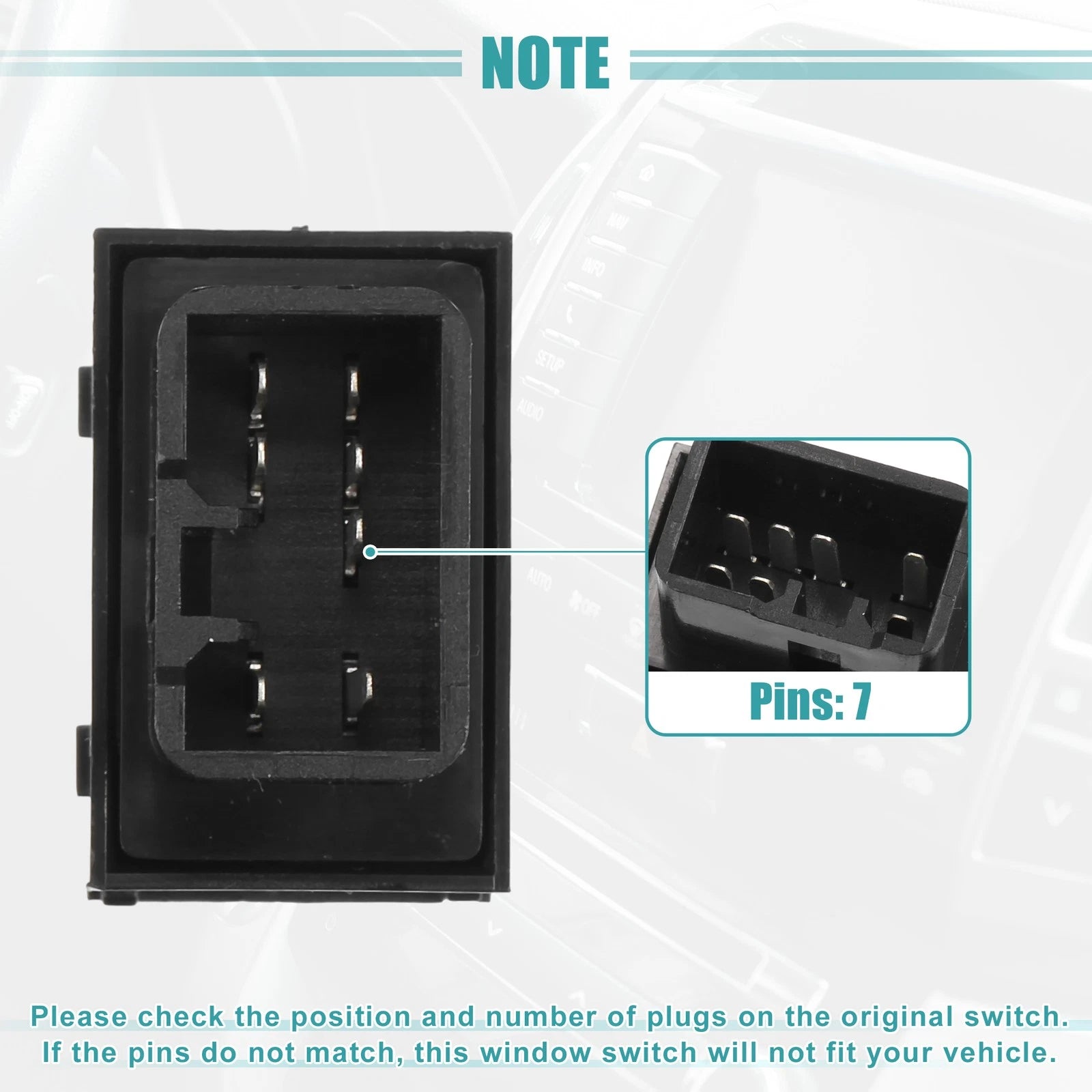 Set of 1 Power Window Switch for Kia (No. 935803W000WK)