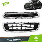 Set of 2 Plastic Front Center Mesh Grilles for Chevrolet Trax (2014–2016)