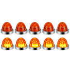 10pcs Chrome Amber LED Side Marker Light Assembly for Universal Fit