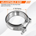 V-Band Clamp & Male/Female Band Flange Set for Universal Applications (1Pcs)