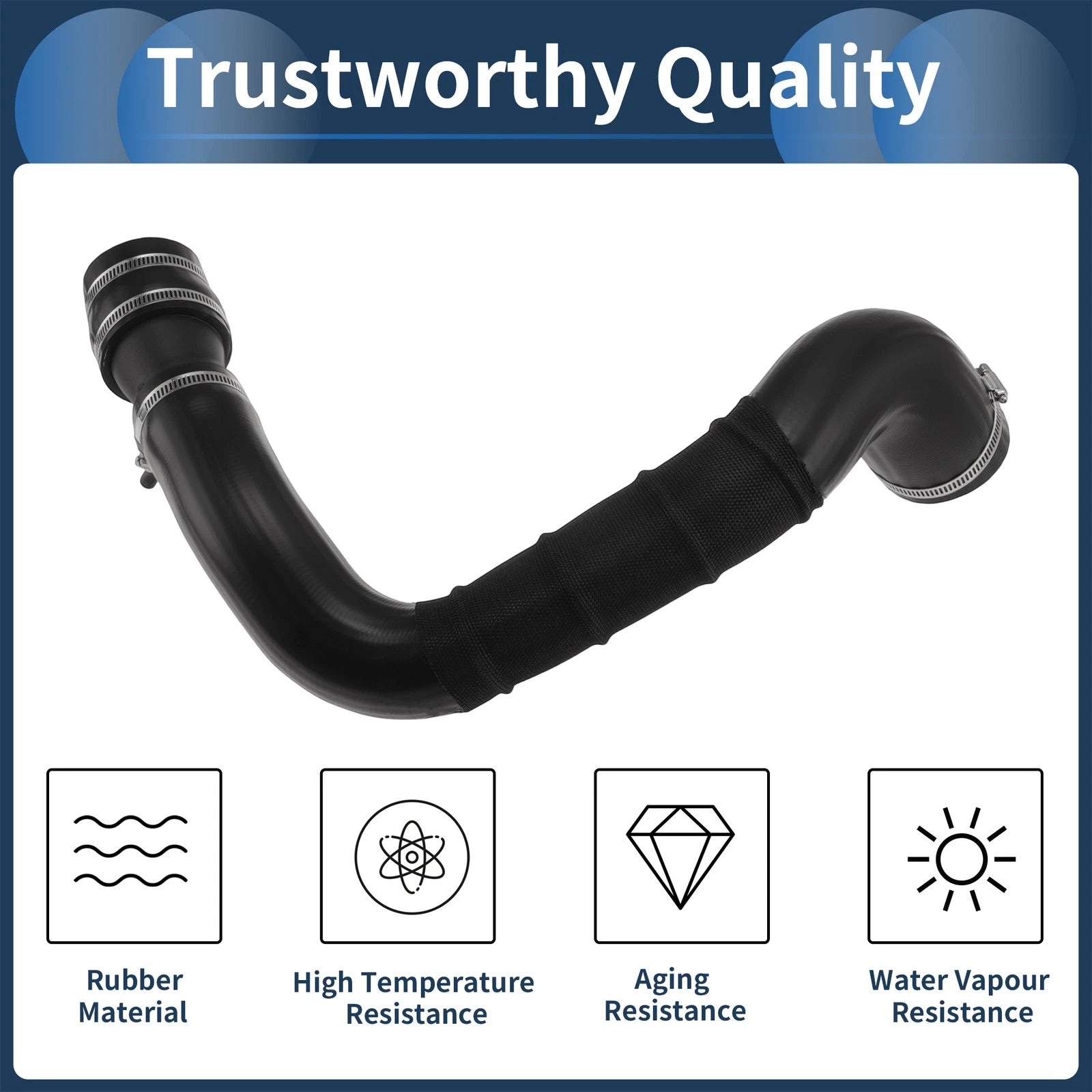 Engine Air Intake Hose for Ford Escape 2.0L (2013–2016) No.CV6Z6C640B Rubber Clamp