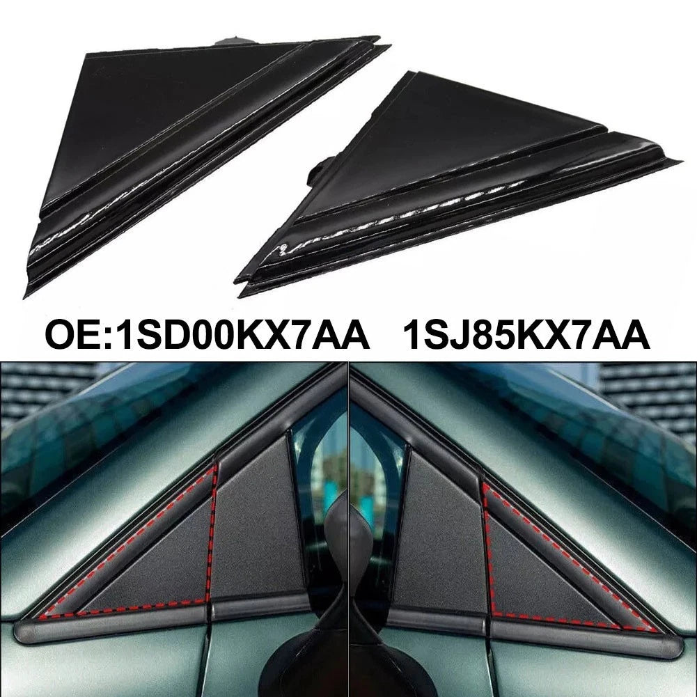 Side Door Mirror Flag Cover Matte Black for Fiat 500 (2012–2019) Set of 2