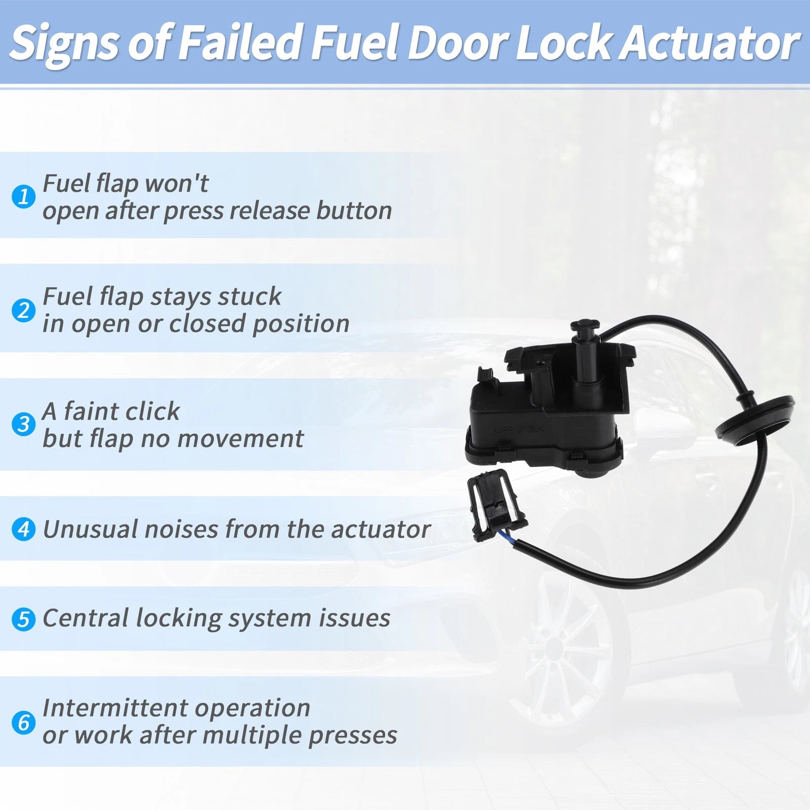 Fuel Filler Flap Door Latch Lock Actuator Motor for Volkswagen GTI (2015–2021)