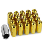 20 PCS Closed End M12x1.5 50mm Tall Gold Aluminum Lug Nuts + Adapter