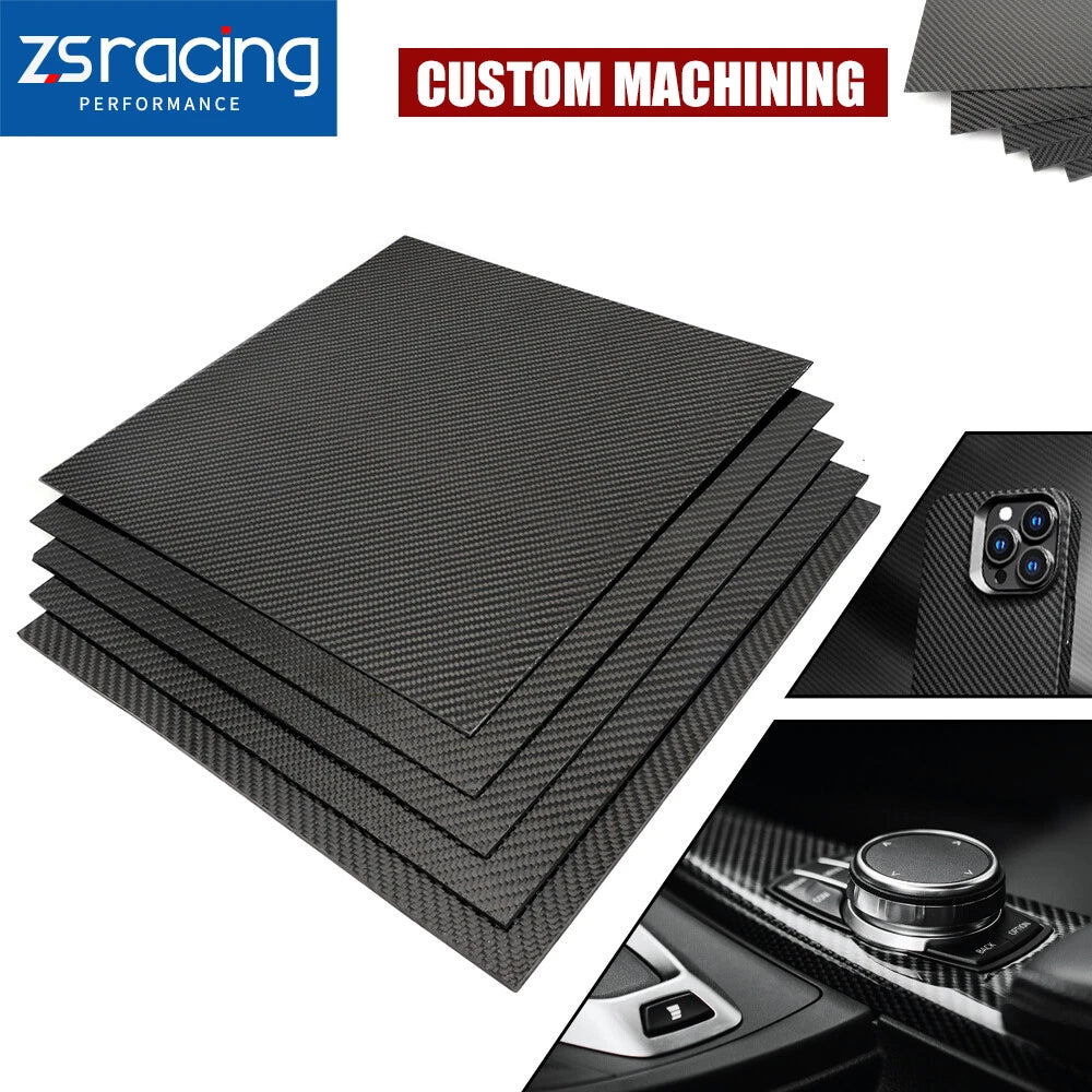 3K Real Carbon Fiber Sheet Laminate Panel 320x320mm 1-5mm Thickness