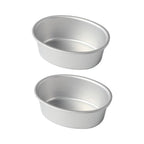 2X Aluminum Alloy Oval Cheesecake Mold Set (11.8x9.2x4.2 cm)