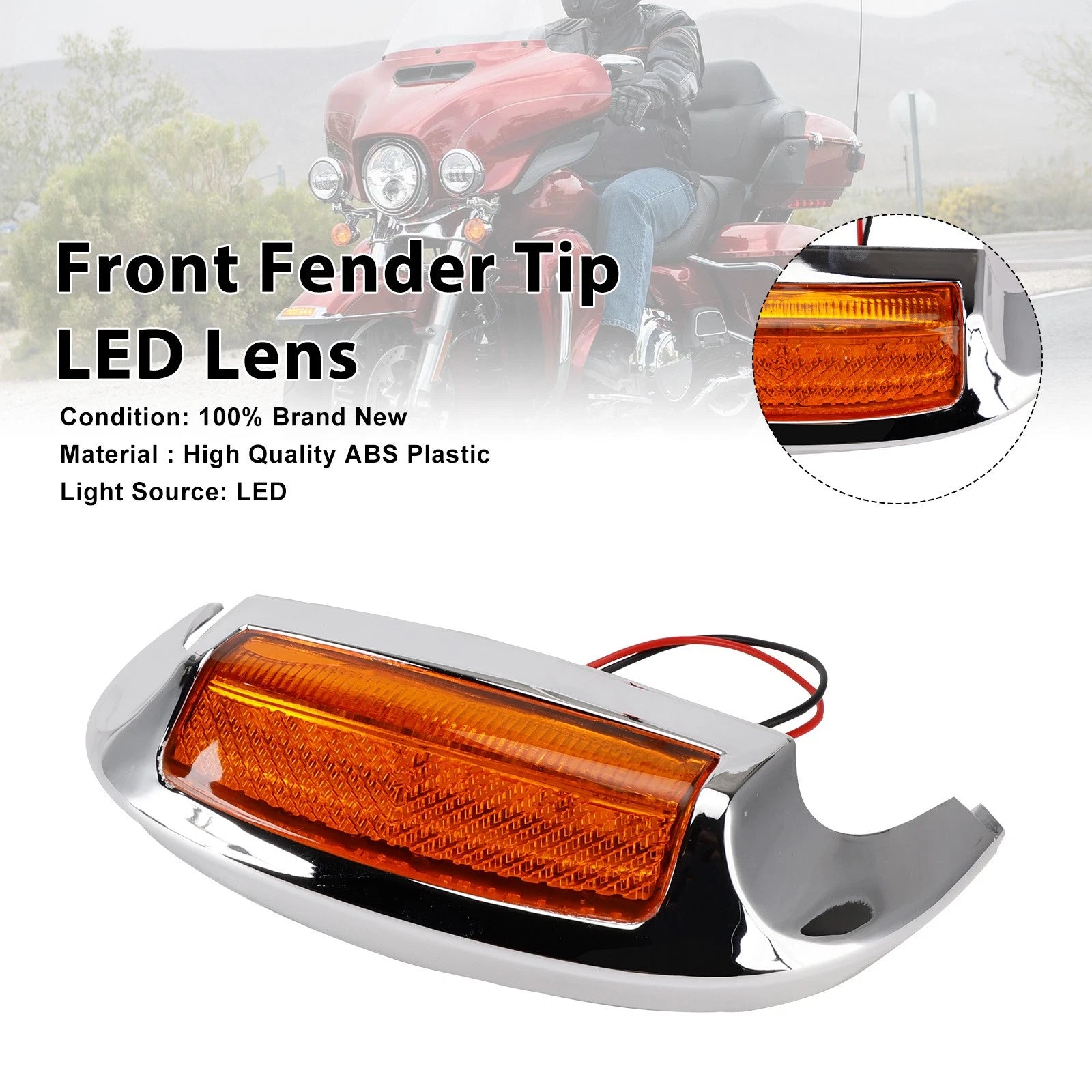 LED Front Fender Tip Lens for Electra Glide Ultra Limited (2014–2023)