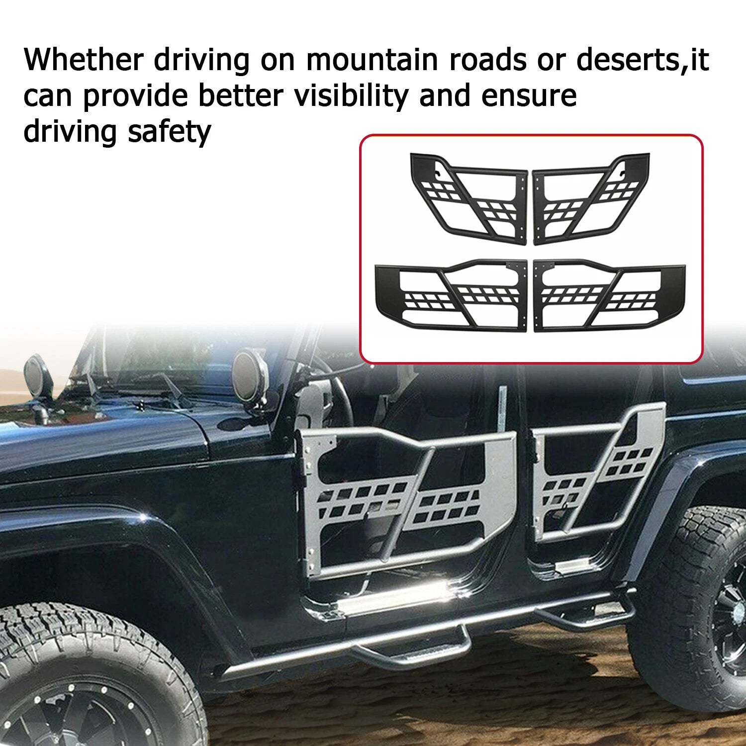 Set of 4 Tubular Doors for Jeep Wrangler JK (2007-2018)