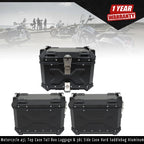 Set of 2 Motorcycle Top Case Tail Box & Side Hard Saddlebag (45L & 36L)