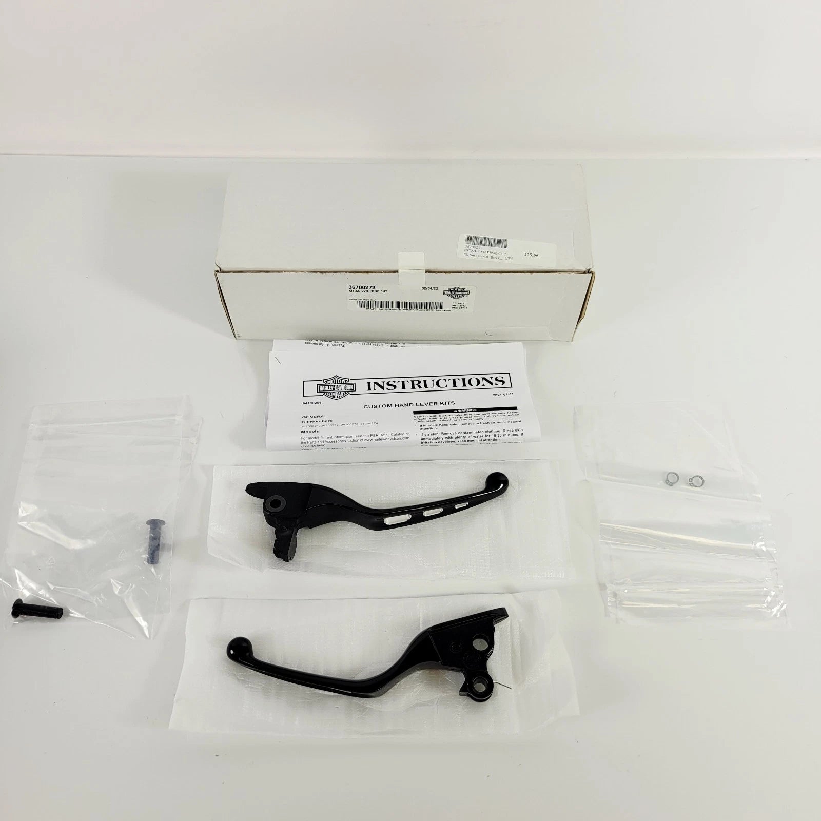 Black Edge Cut Hand Brake & Clutch Lever Kit for Harley Touring (2021–2025) 36700273