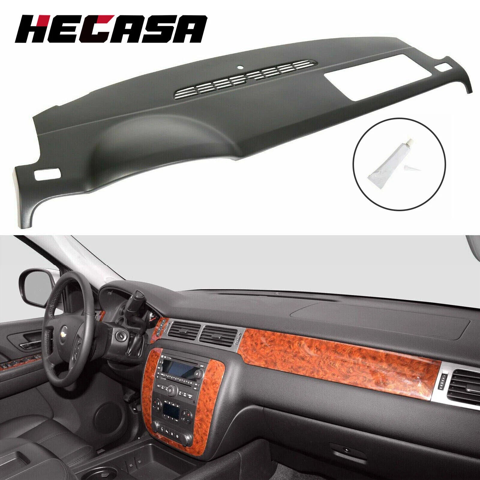 ABS Dash Cover Cap for Chevrolet Avalanche/Sierra (2007-2014) Black