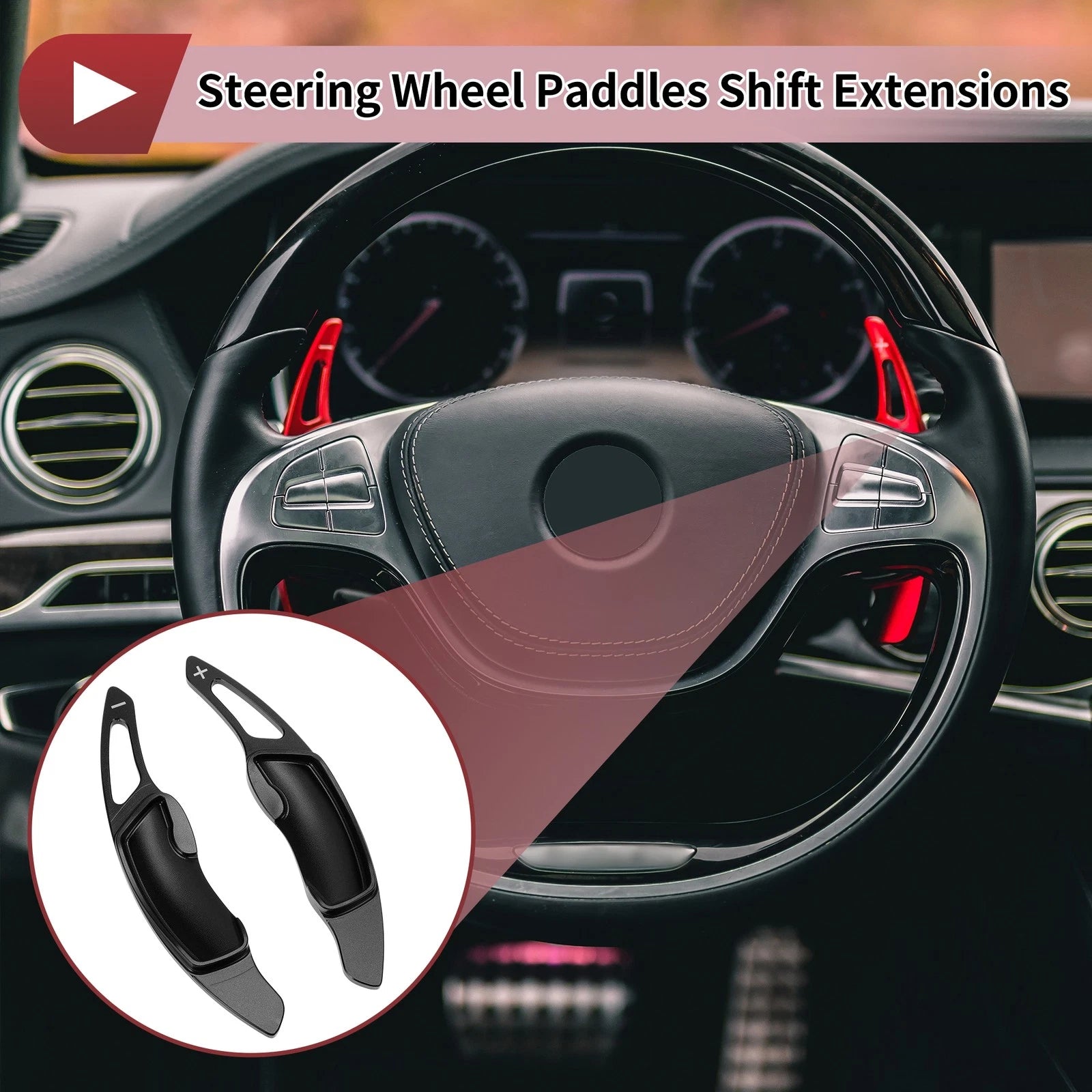 1 Pair Black Aluminum Alloy Steering Wheel Paddles for Subaru Outback (2012–2025)