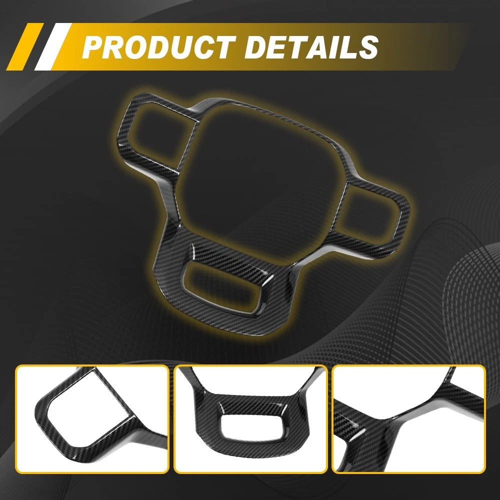 Steering Wheel Panel Cover Trim for Ford F150 (2021–2023) Carbon Fiber