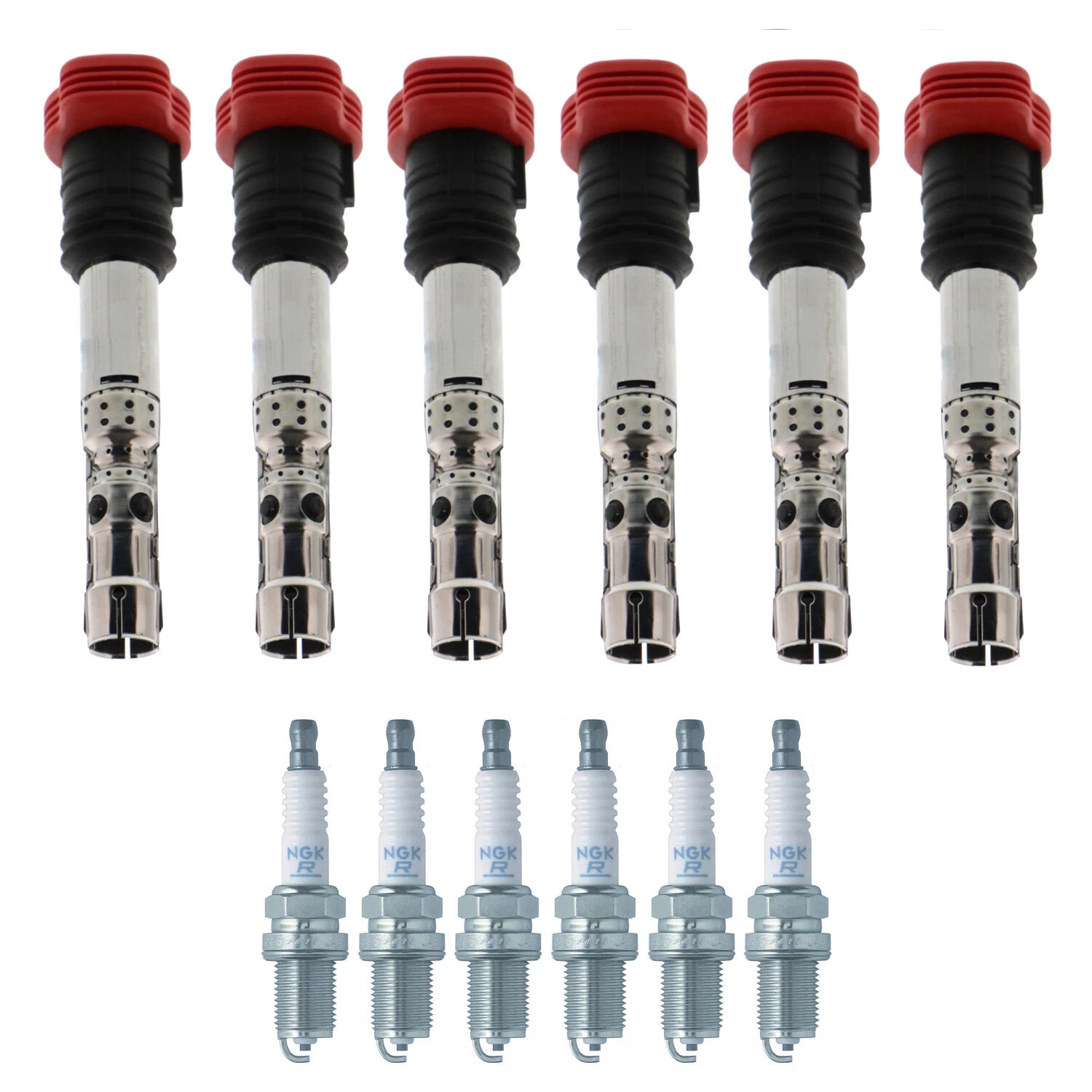 Set of 6 Ignition Coils & Spark Plugs for NSX A4 A6 Supra V6 L6