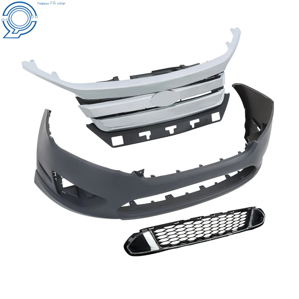 Front Bumper Cover Assembly with Grills & Chrome Trim for Ford Fusion (2010–2012)