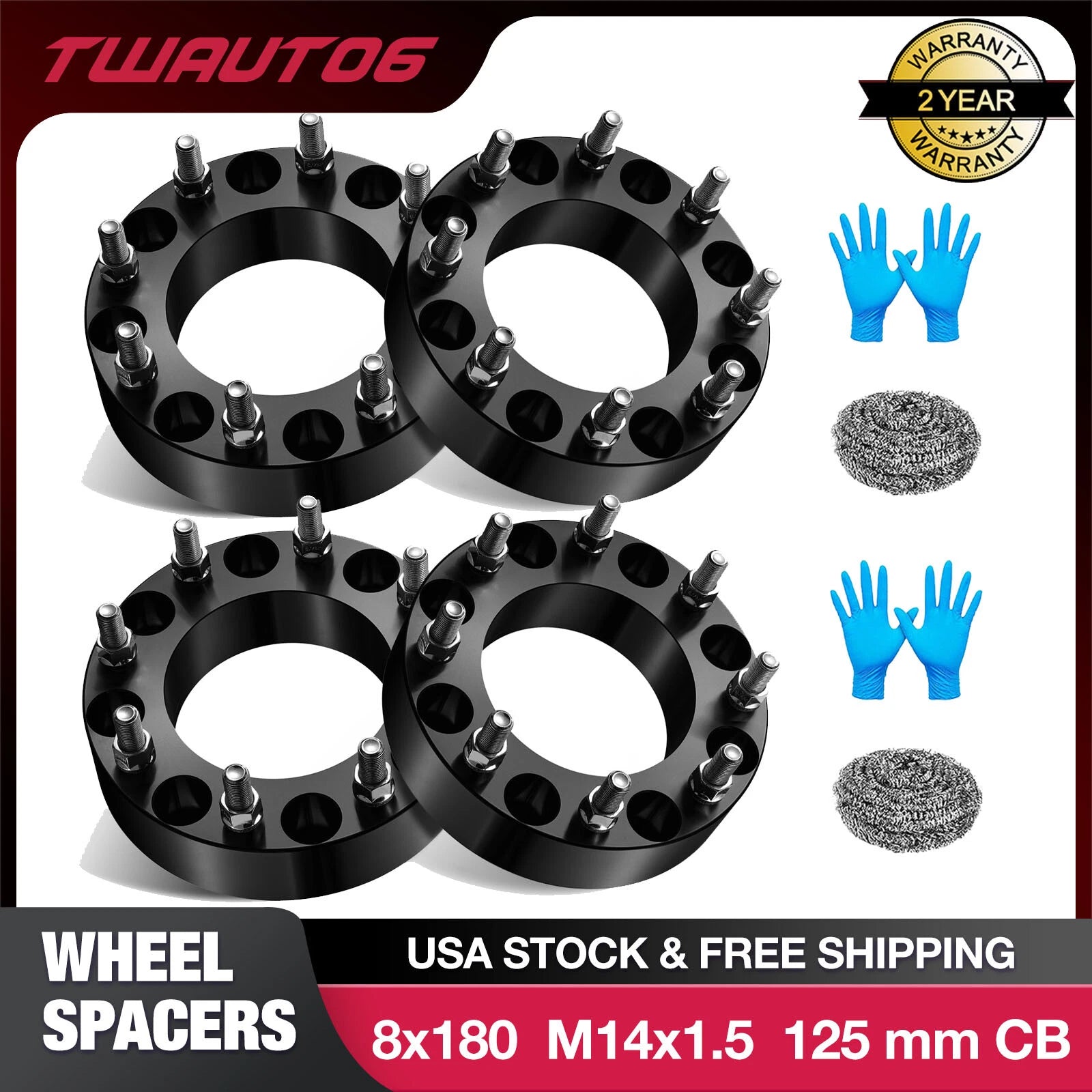 Wheel Spacers for Chevrolet Silverado 3500 HD (2011–2022) M14x1.5 2 in 4 Pcs