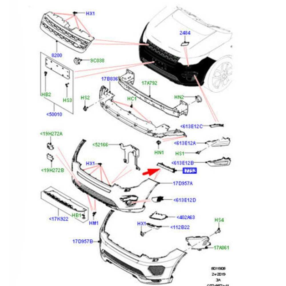 Front Bumper Support Bracket LR077882 for Land Rover Discovery Sport (2015–2019)