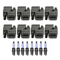 Set of 8 Ignition Coils & Iridium Spark Plugs for Mercedes C215 W210 V8
