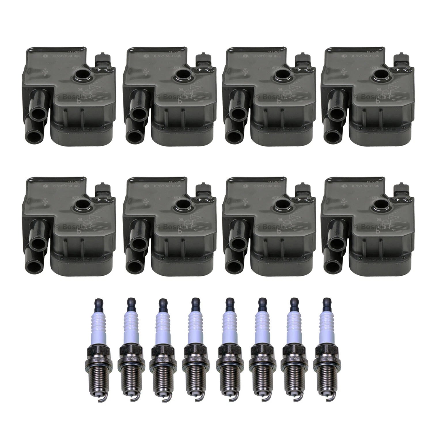 Set of 8 Ignition Coils & Iridium Spark Plugs for Mercedes C215 W210 V8