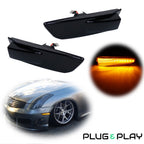 Amber LED Front Bumper Side Marker Light for Infiniti G35 Coupe (2003–2007)