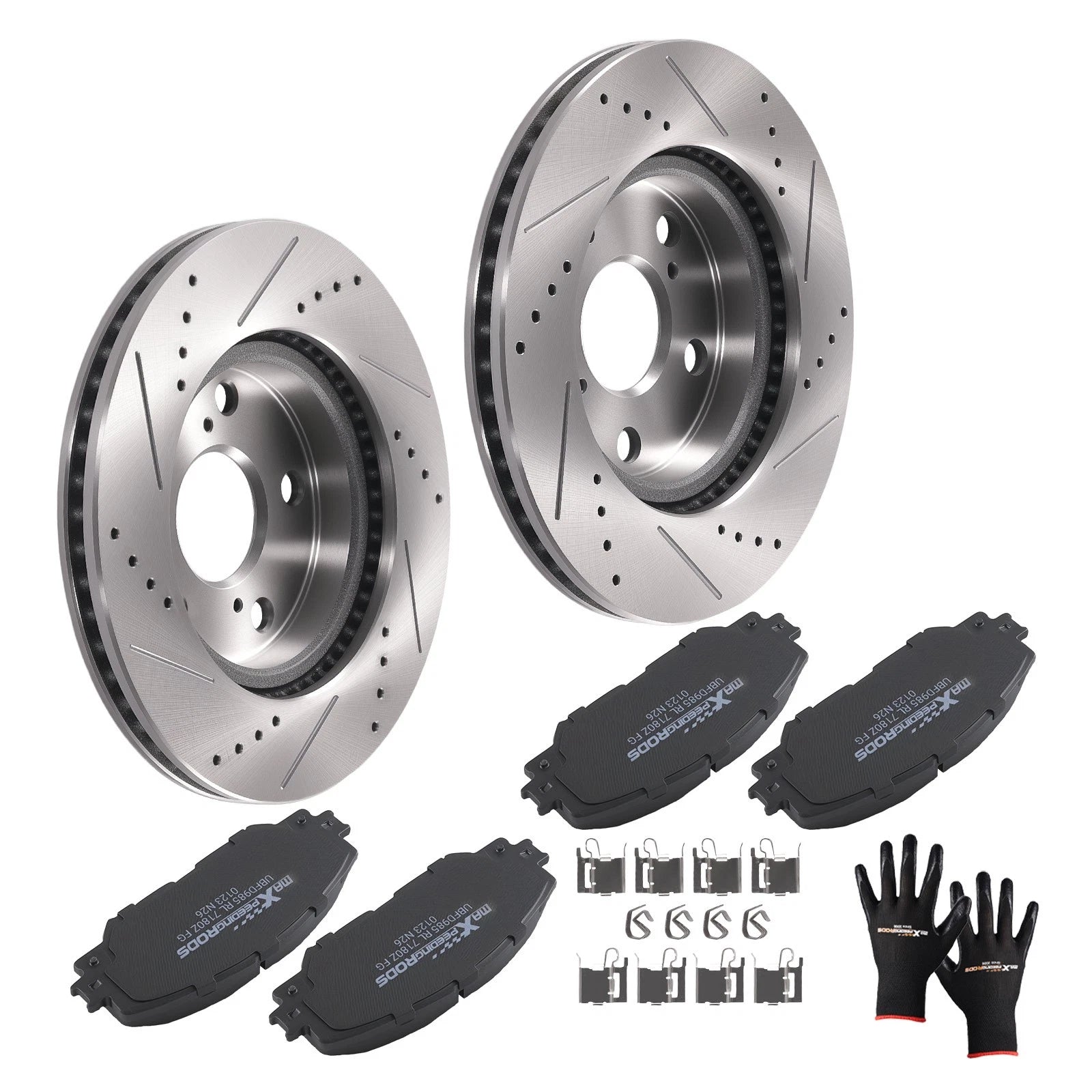 Front Brake Rotors & Ceramic Pads Kit for Toyota Prius V (2012–2017), RAV4 (2006–2018)