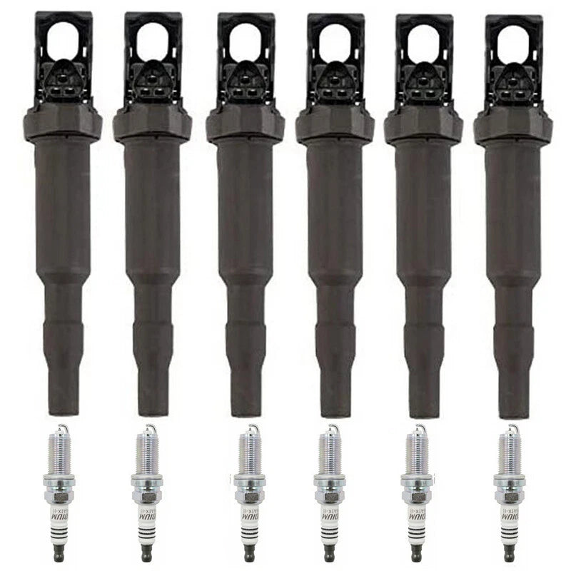 6X Ignition Coils + 6X Spark Plugs for BMW 3 5 Series X3 X5 Z4 (2000–2023)
