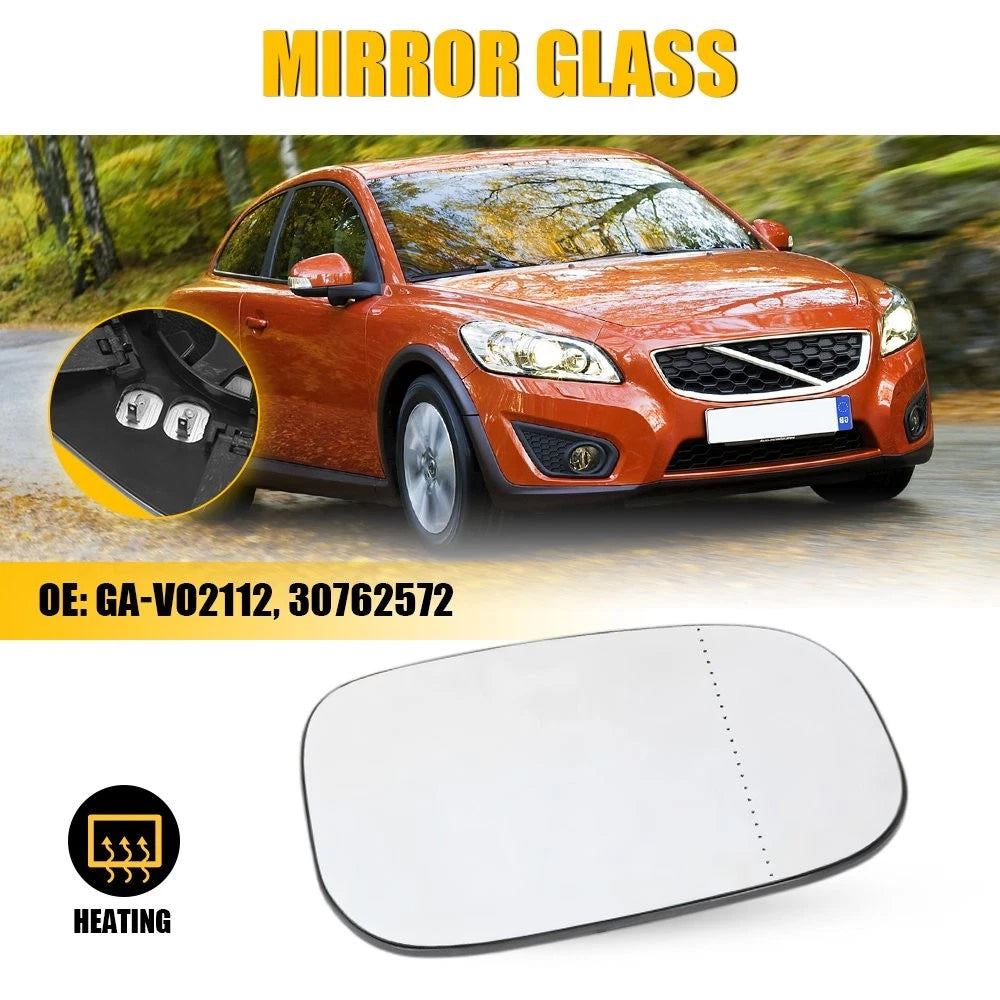 Heated Passenger Mirror Glass for Volvo C30/70 S40/60 V50/70 (2007–2013)