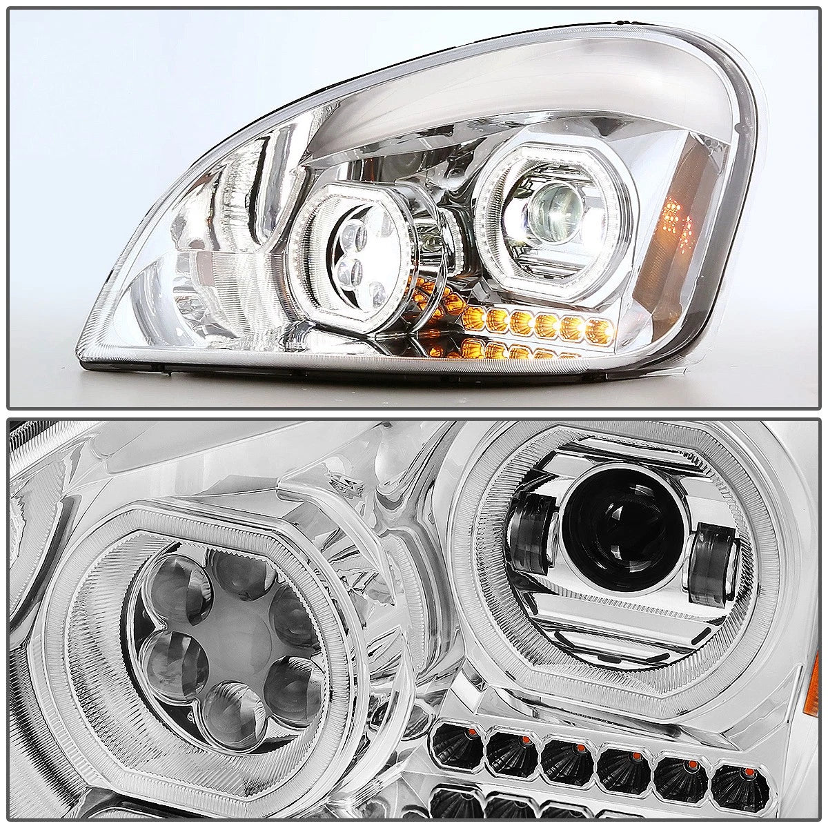 Dual LED Projector Headlight Lamps for Freightliner Cascadia (2008–2017)