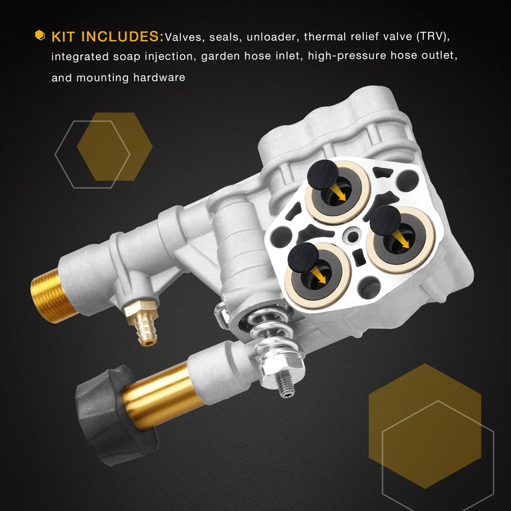 Cleaning Manifold Kit for Axial Cam Pressure Washer Pump (7108366, 520006, 510020)
