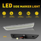 2Pc White LED Front Side Marker Lights for Ford Mustang Shelby GT500 (2010–2014)