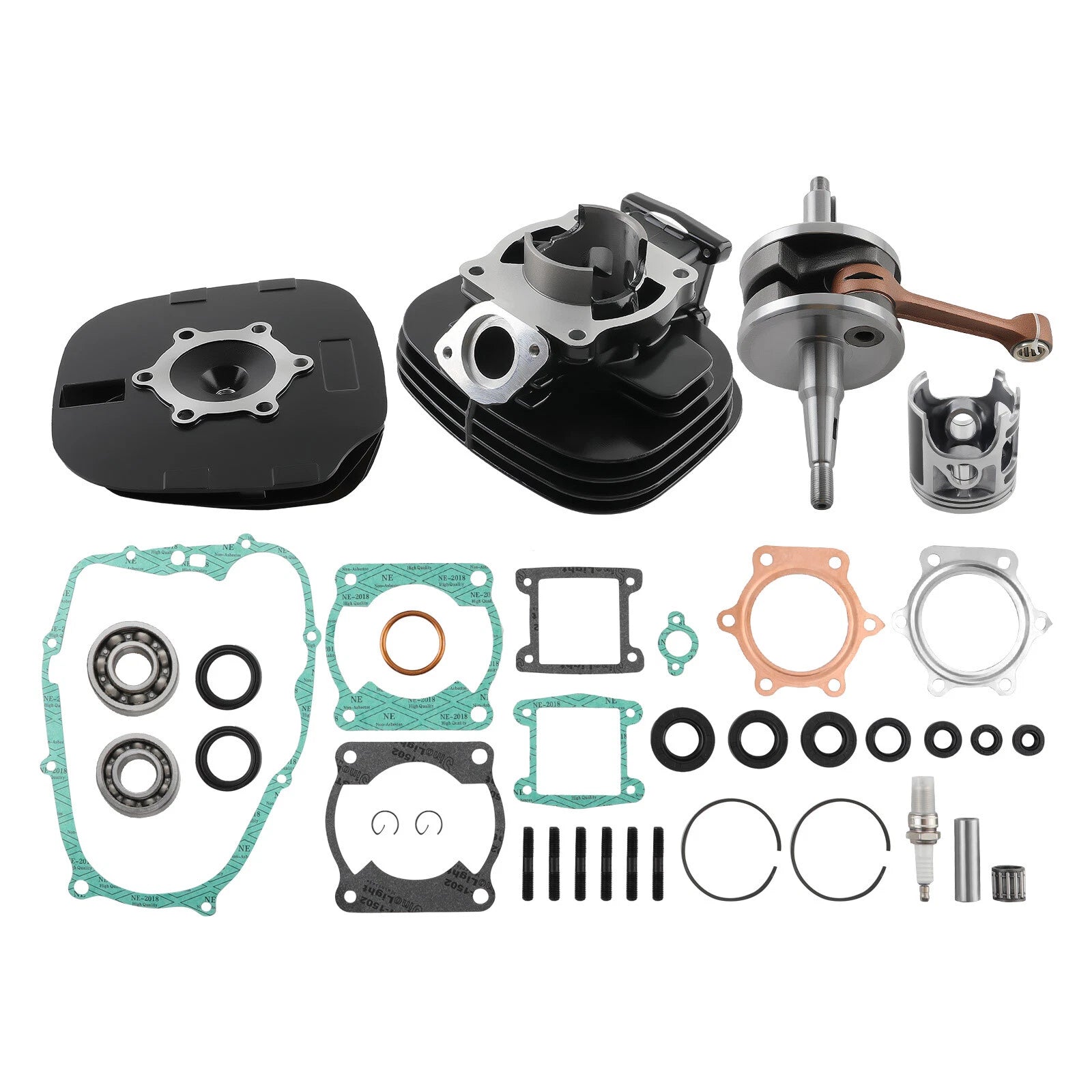 Cylinder Piston Crankshaft Top End Kit w/ Rings for Yamaha Blaster 200 1988-2006