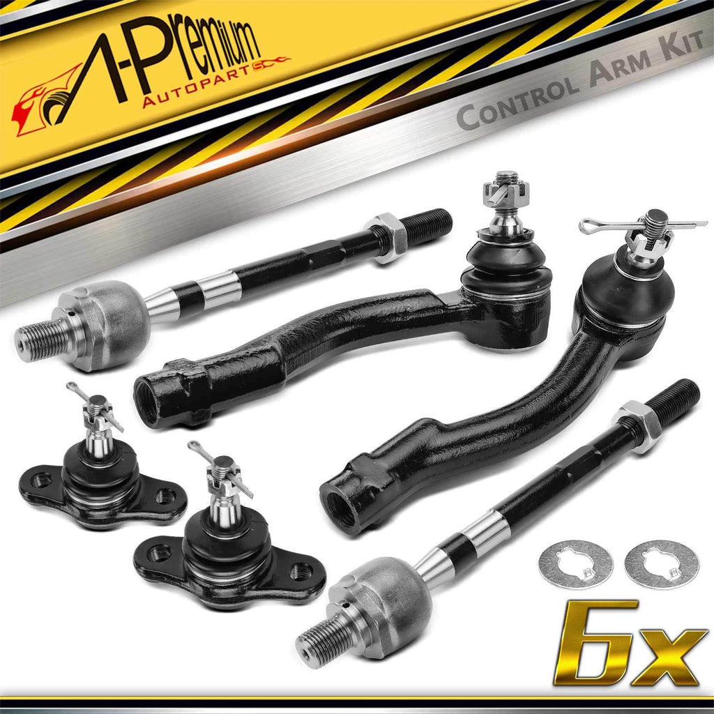 6x Front Ball Joints & Tie Rod End Kit for Hyundai Tucson (2005–2009)