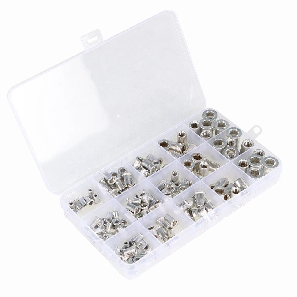 150-Piece Aluminum Rivet Nut Kit for Metric Rivnuts M3 M4 M5 M6 M8