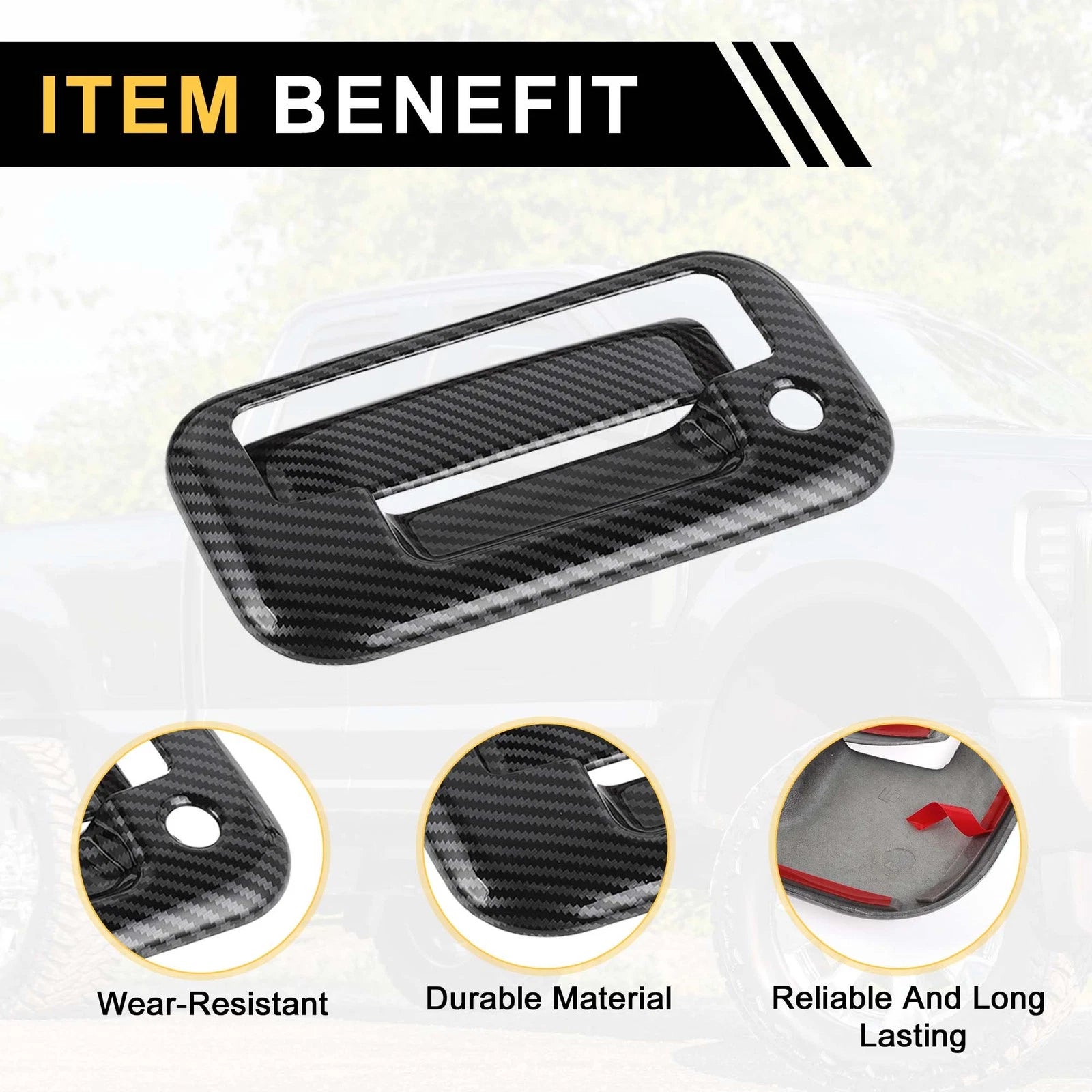 Set of 4 Exterior Door Handle Covers for Ford F-150 (2004–2014) Carbon Fiber