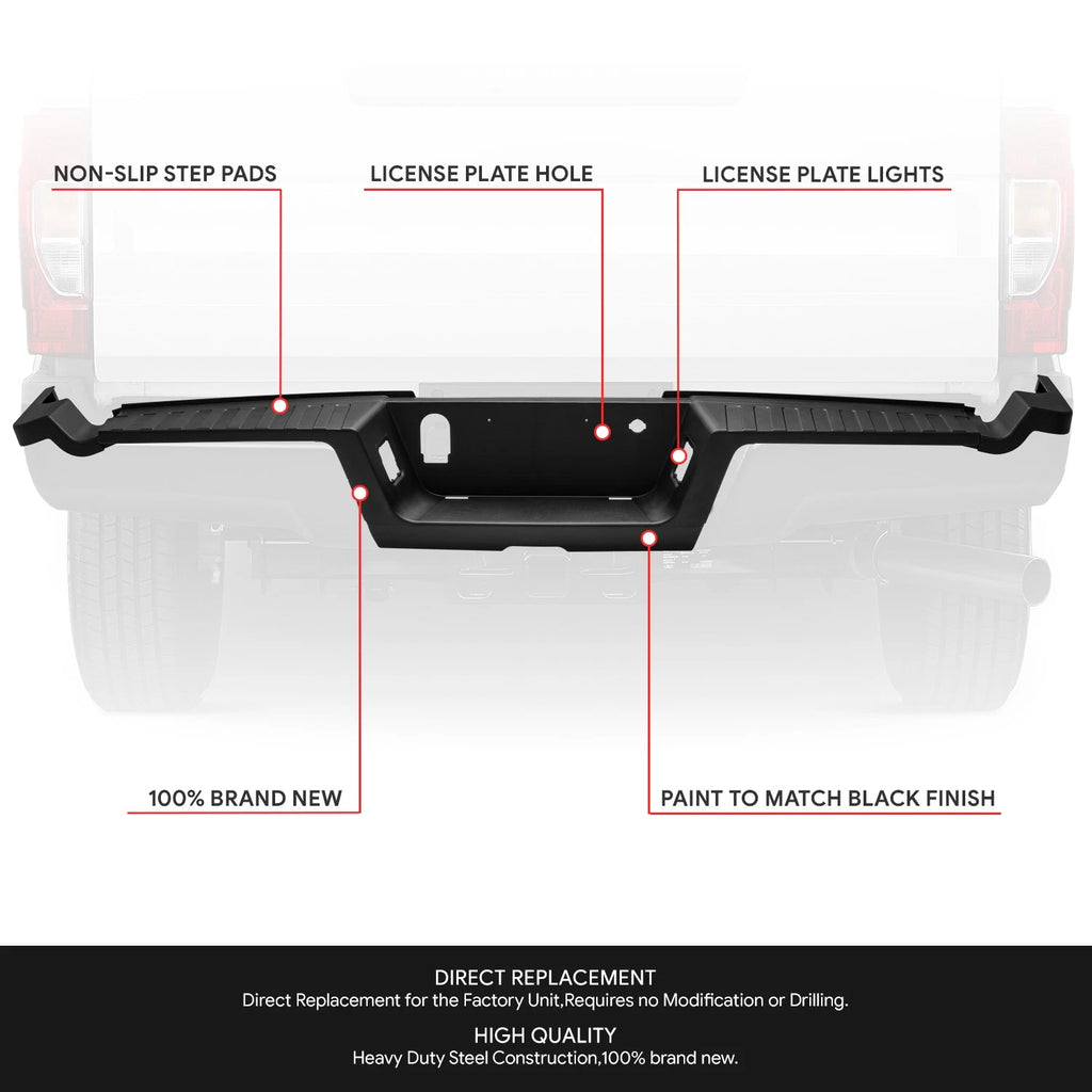Rear Bumper Step Pad for Ford F-250 F-350 Super Duty (2017–2022) Black