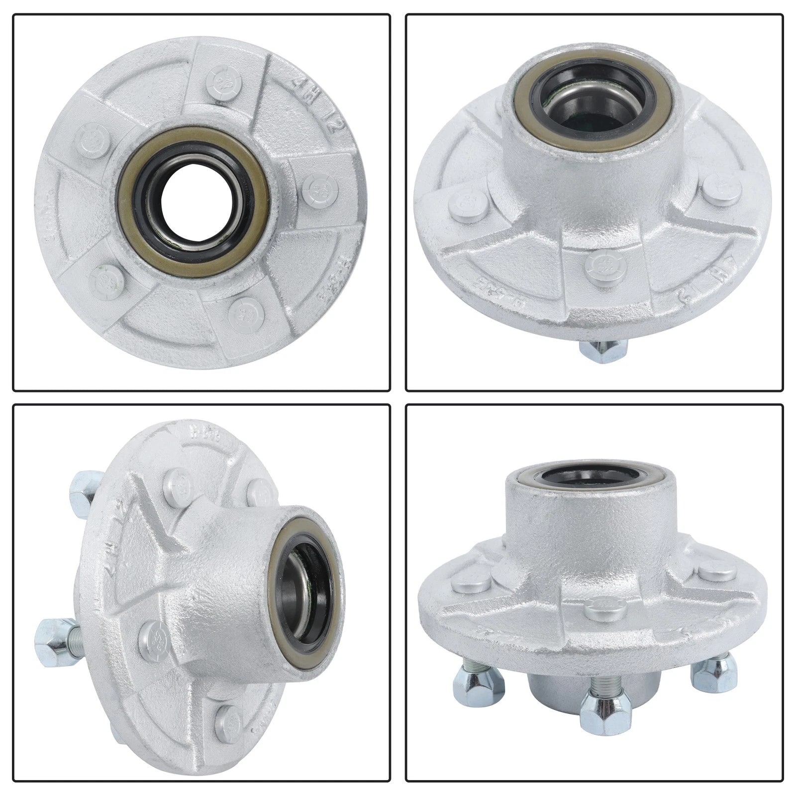 5 Lug Galvanized Fully Greased Bearings for Boat Trailer (3500 lb)
