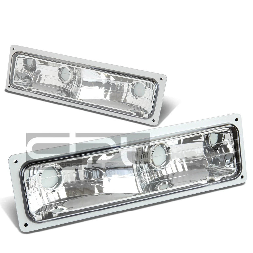 Chrome Crystal Bumper Lights for Chevy C10 C/K C1500/C2500/C3500 (1988–1998)